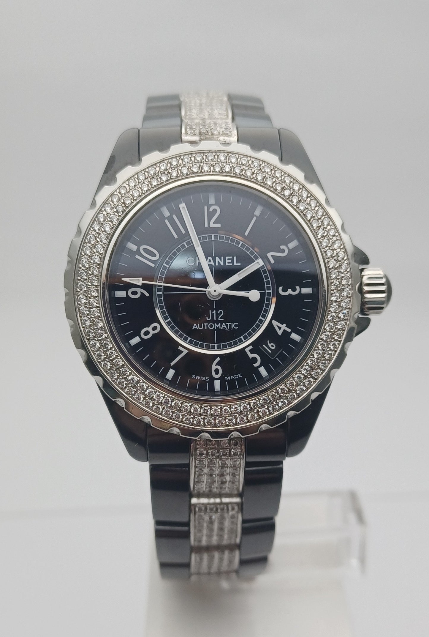 38mm Women's Chanel J12 Ceramic and Diamond Watch