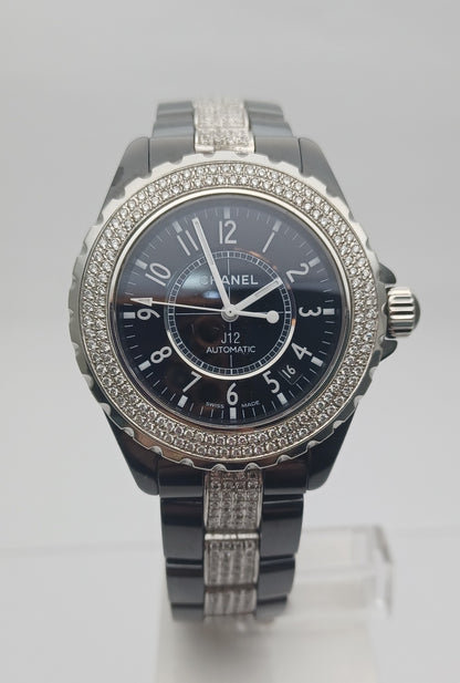 38mm Women's Chanel J12 Ceramic and Diamond Watch