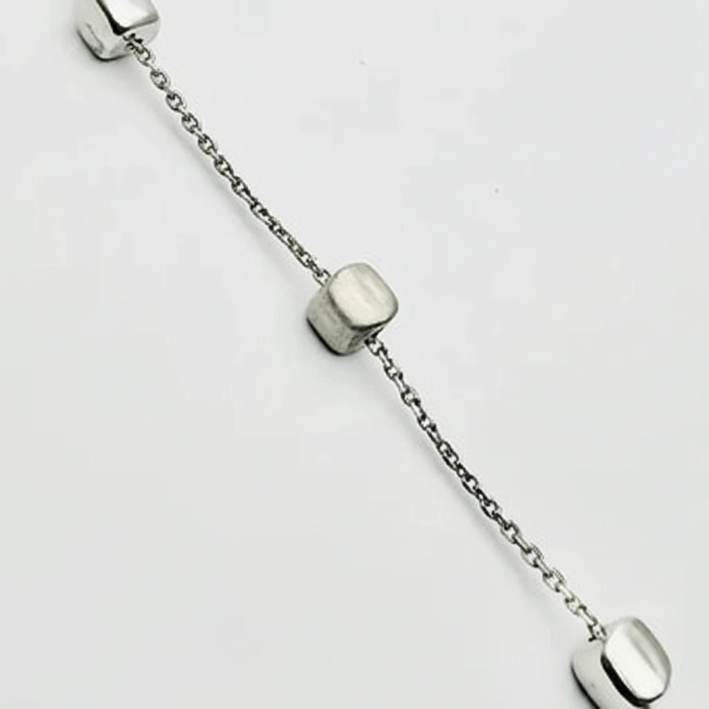 Women’s 9ct WG Brushed/Polished Block Bracelet