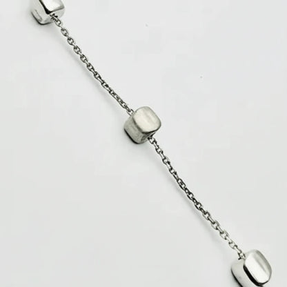 Women’s 9ct WG Brushed/Polished Block Bracelet