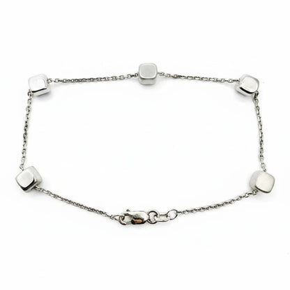 Women’s 9ct WG Brushed/Polished Block Bracelet